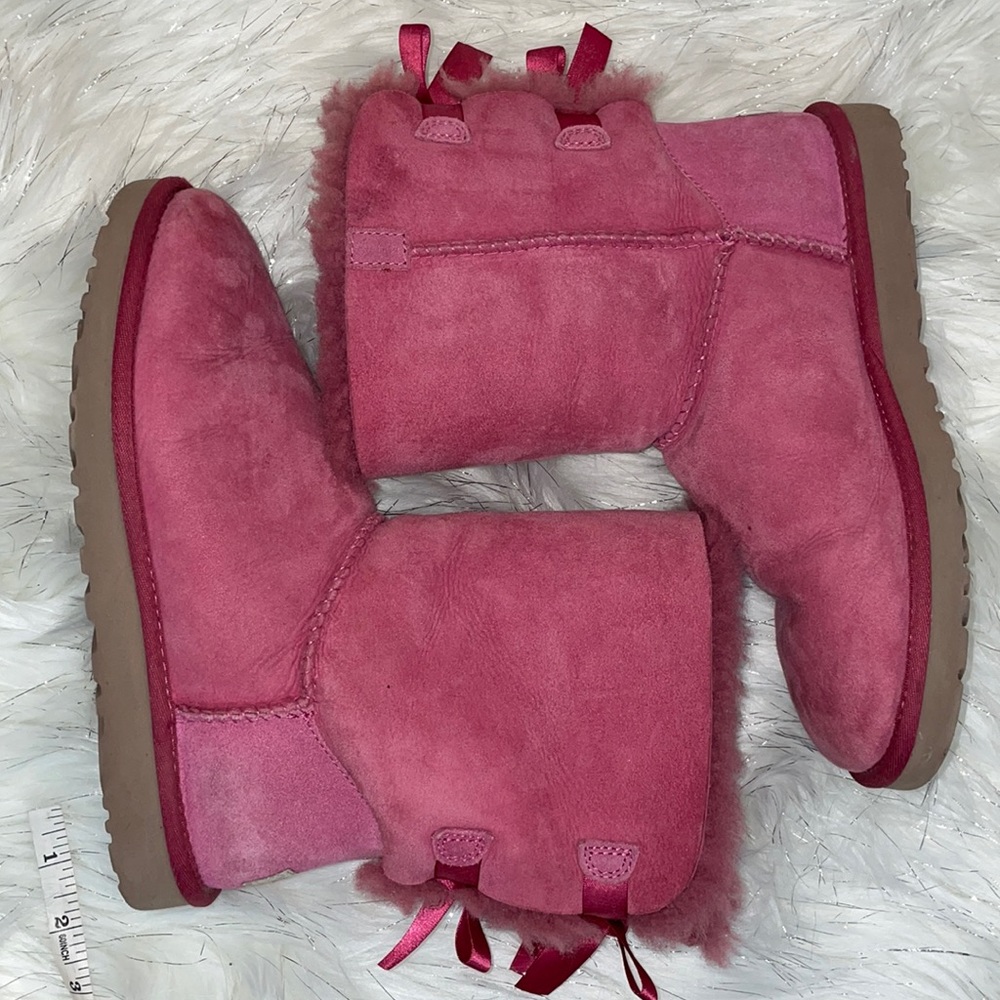 Worn Ugg boots- Hot Pink Bailey Bows